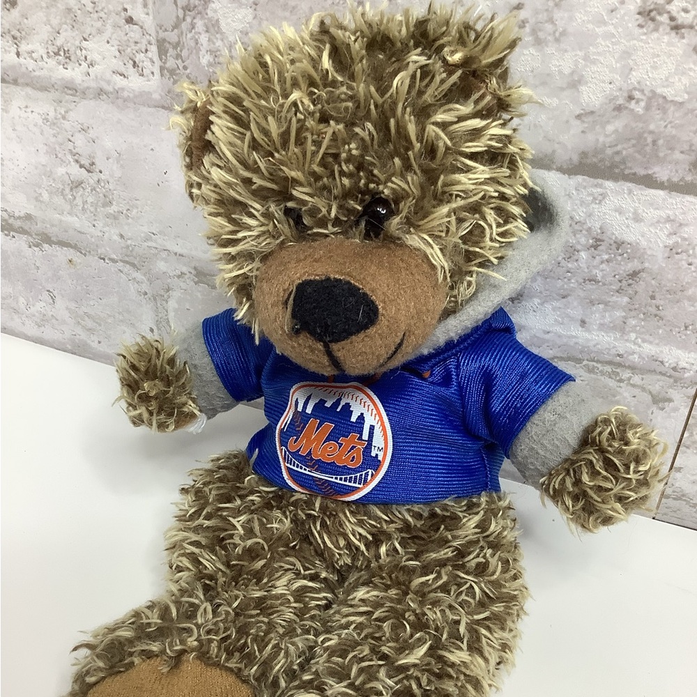 MLB NY Mets Plush Bear Hoodie Good Stuff Stuffed Animal Baseball 10” Lovey Rare
